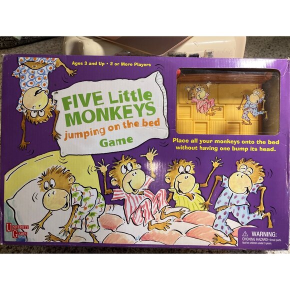 Five Little Monkeys Jumping On The Bed Board Game Ages 3+ For 2 Or More Players - Picture 1 of 16